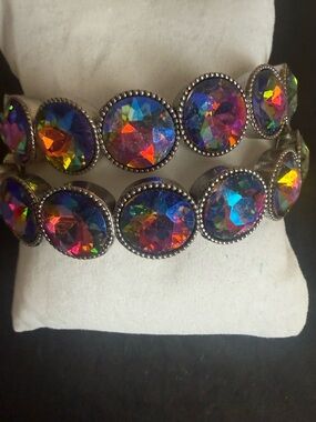 Multicolor Round Crystal Stretch Bracelet - Women Jewelry